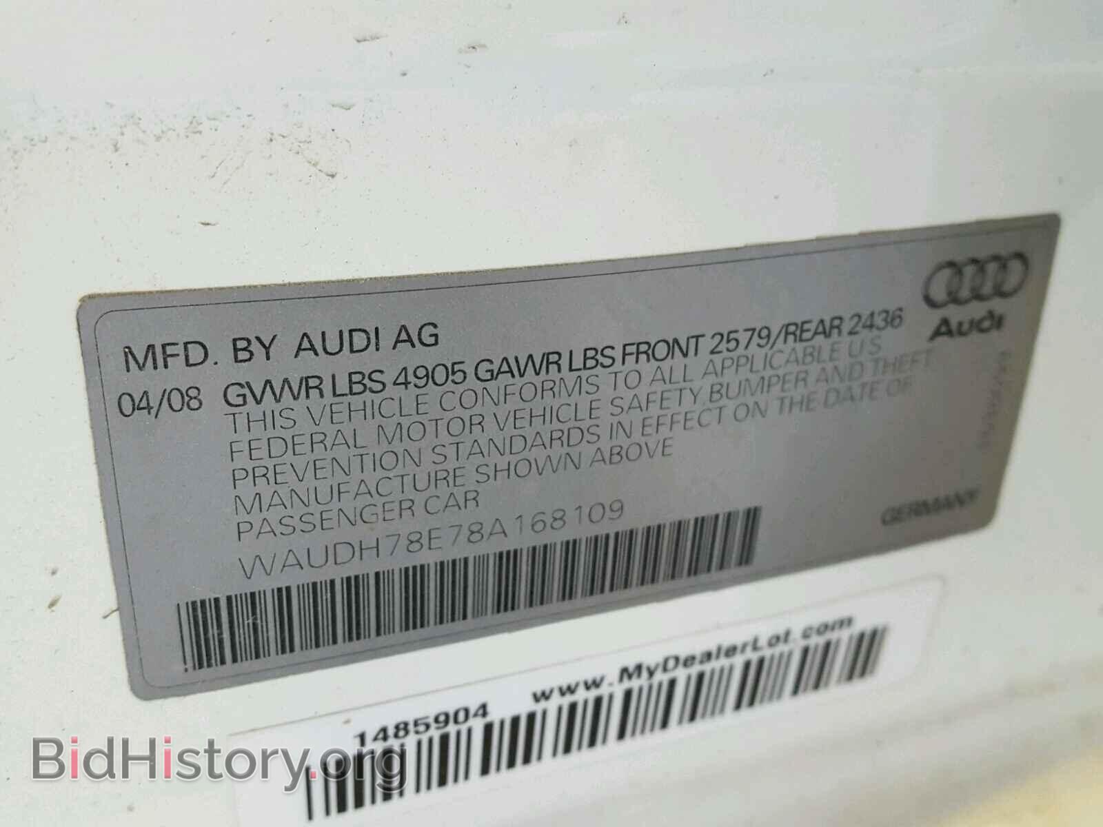 2008 AUDI A4 - VIN: WAUDH78E78A168109 - Фото 10