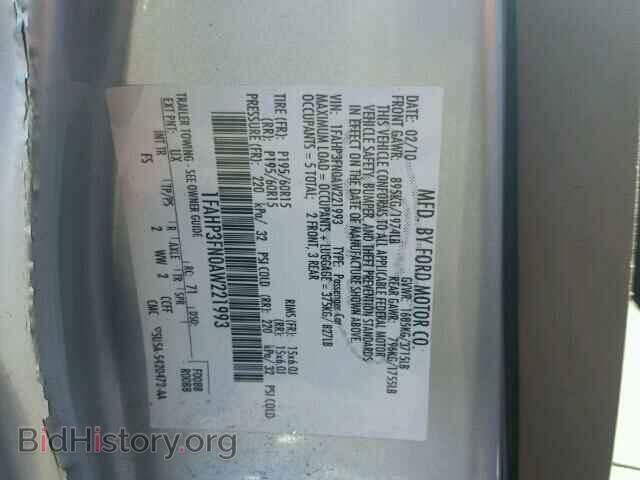 2010 FORD FOCUS - VIN: 1FAHP3FN0AW221993 - Фото 10