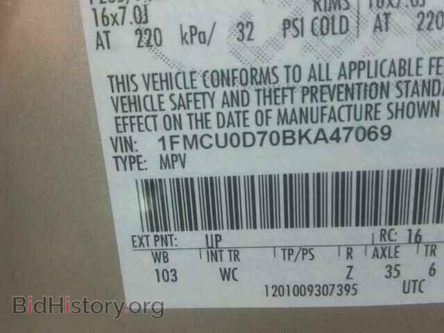 2011 FORD ESCAPE - VIN: 1FMCU0D70BKA47069 - Photo 10
