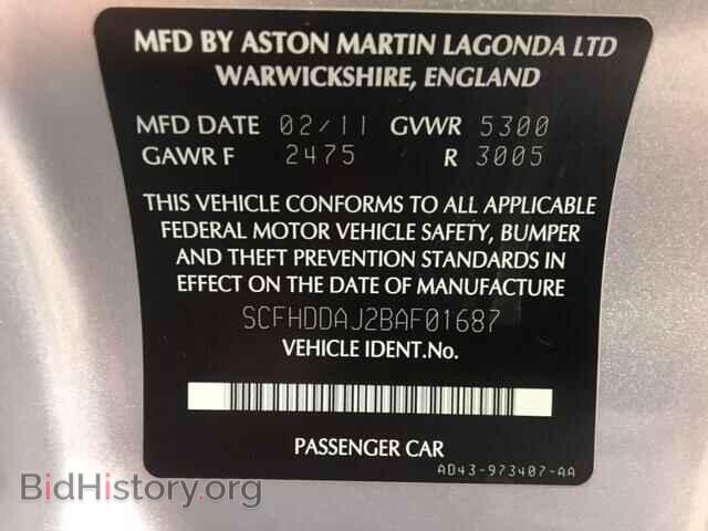 2011 ASTON MARTIN ALL MODELS - VIN: SCFHDDAJ2BAF01687 - Фото 10