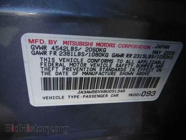 2008 MITSUBISHI EVO - VIN: JA3AW56VX8U051348 - Фото 10