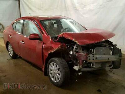 2014 Nissan VERSA Versa S/S, красный — VIN 3N1CN7AP0EK447496, Copart