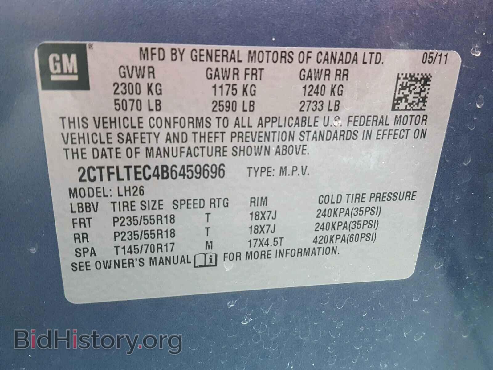 2011 GMC TERRAIN - VIN: 2CTFLTEC4B6459696 - Photo 10
