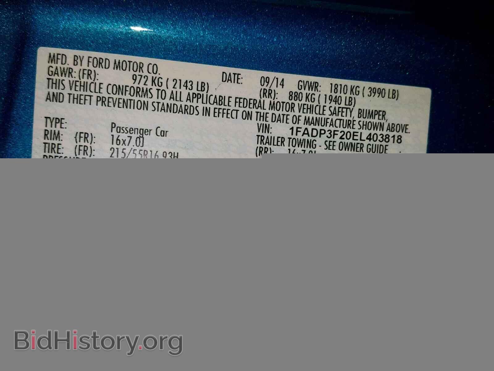 2014 FORD FOCUS SE - VIN: 1FADP3F20EL403818 - Фото 10