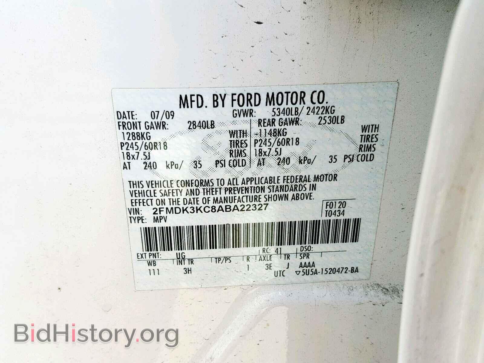 2010 FORD EDGE - VIN: 2FMDK3KC8ABA22327 - Photo 10