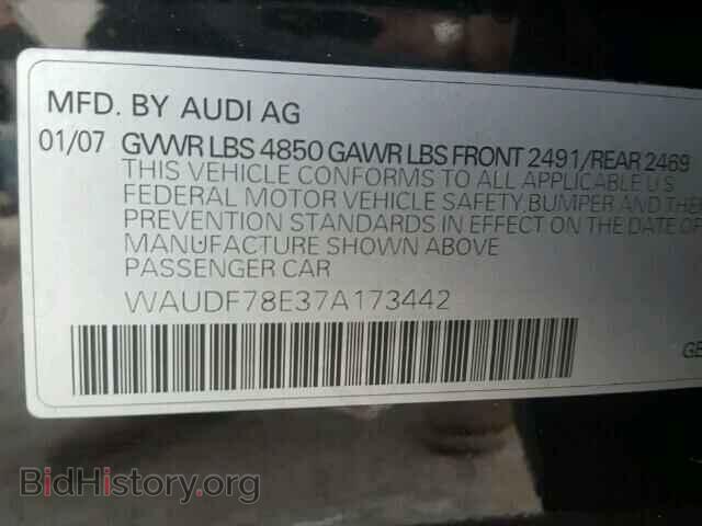 2007 AUDI A4 - VIN: WAUDF78E37A173442 - Фото 10