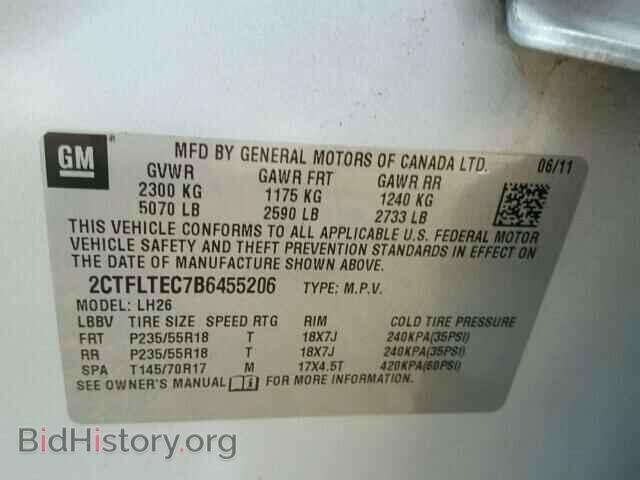 2011 GMC TERRAIN - VIN: 2CTFLTEC7B6455206 - Photo 10