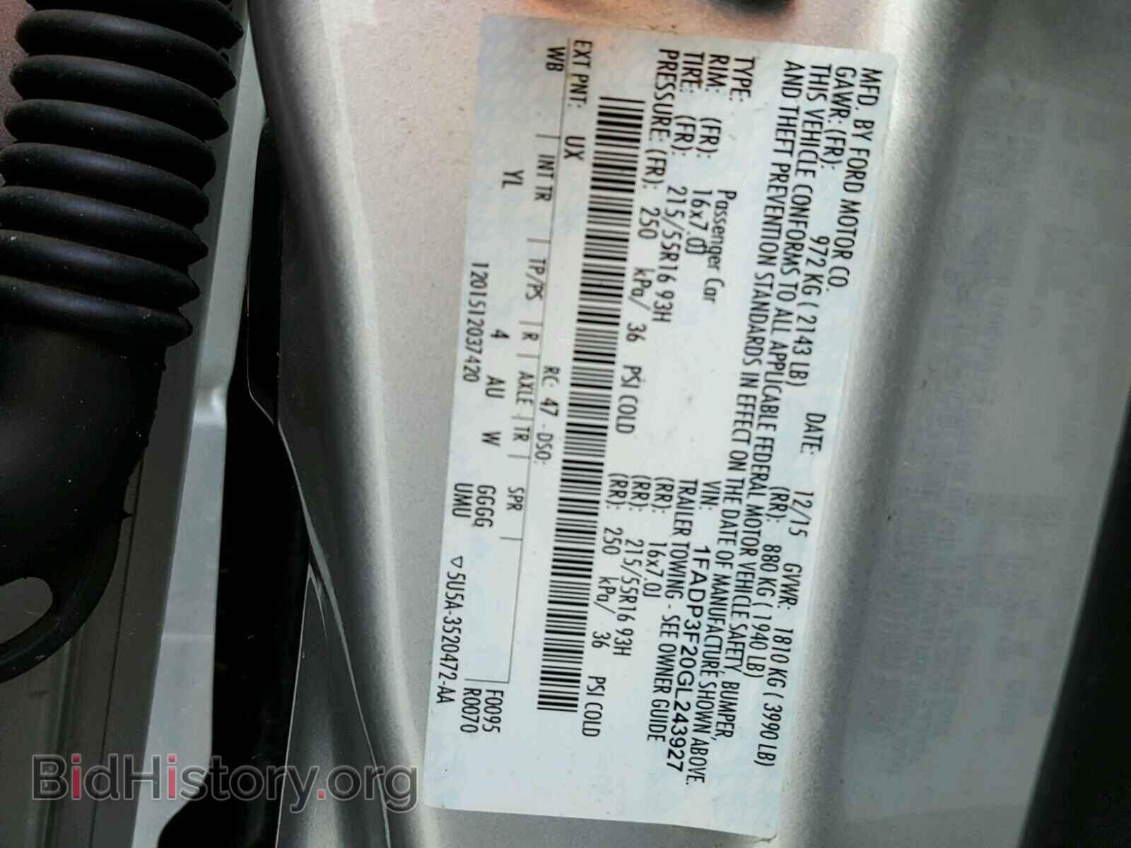 2016 FORD FOCUS - VIN: 2FADP3F20GL243927 - Фото 10