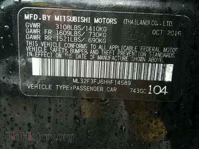 2017 MITSUBISHI MIRAGE - VIN: ML32F3FJ6HHF14589 - Фото 10