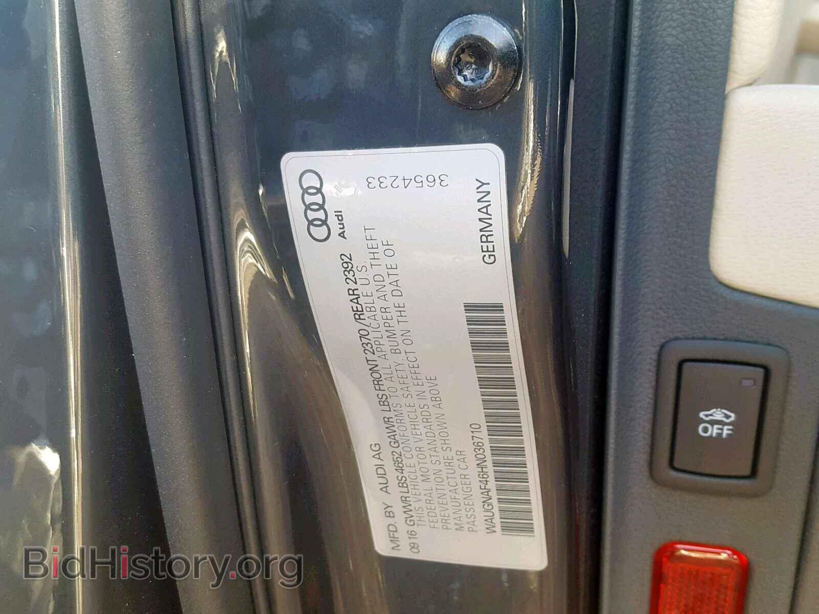 2017 AUDI A4 - VIN: WAUGNAF46HN036710 - Фото 10