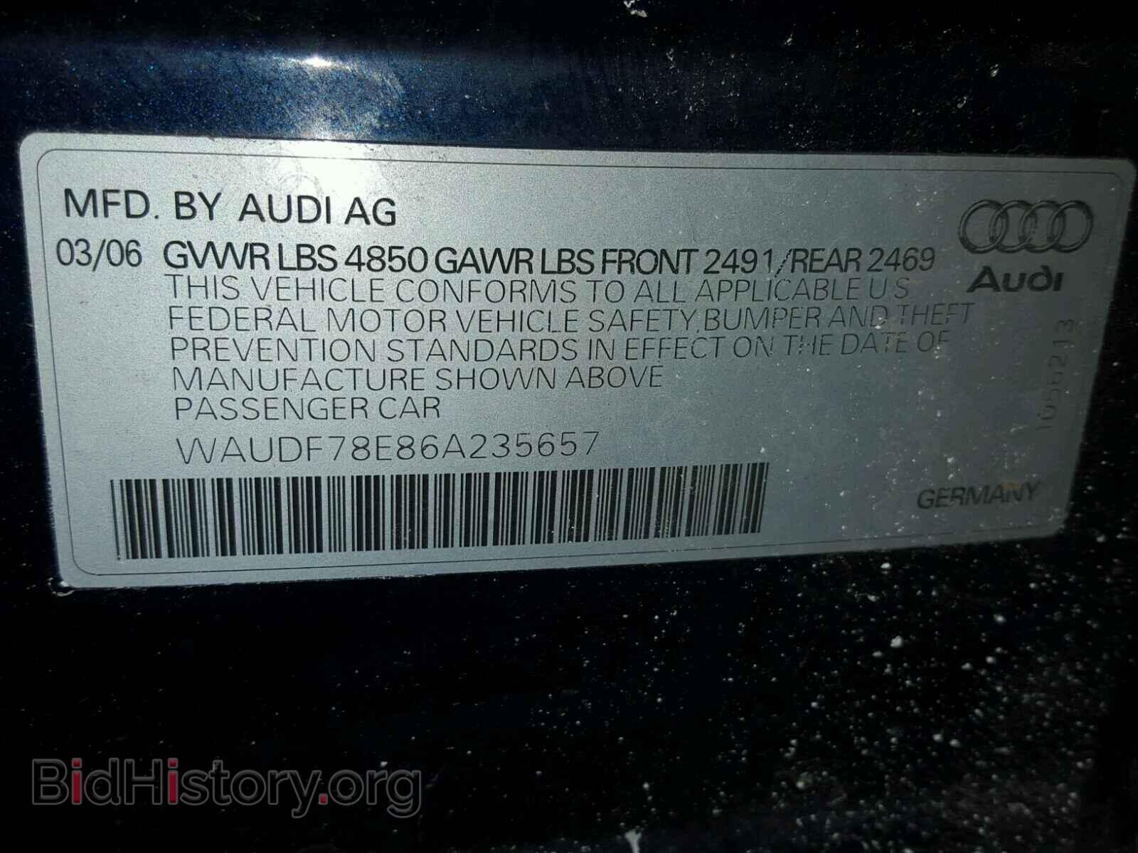 2006 AUDI A4 - VIN: WAUDF78E86A235657 - Photo 10