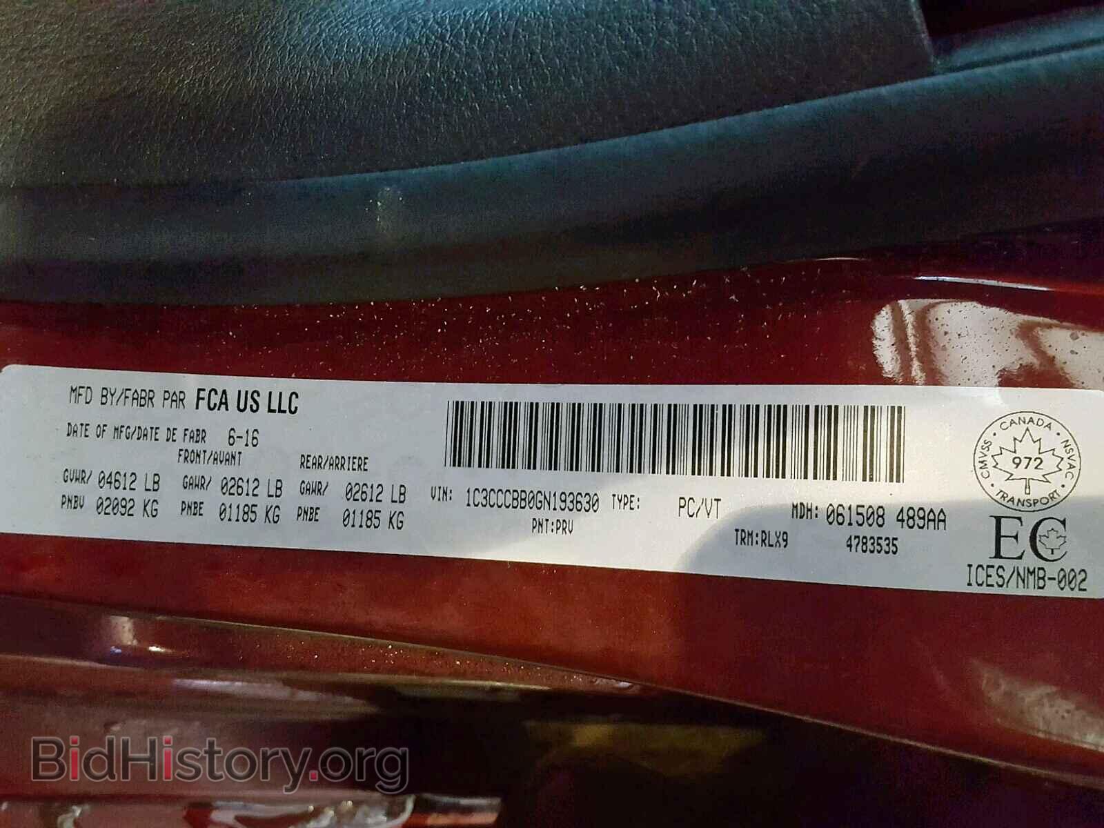 2016 CHRYSLER 200 - VIN: 1C3CCCBB0GN193630 - Photo 10