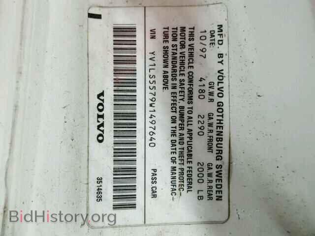 1998 VOLVO S70 - VIN: YV1LS5579W1497640 - Фото 10