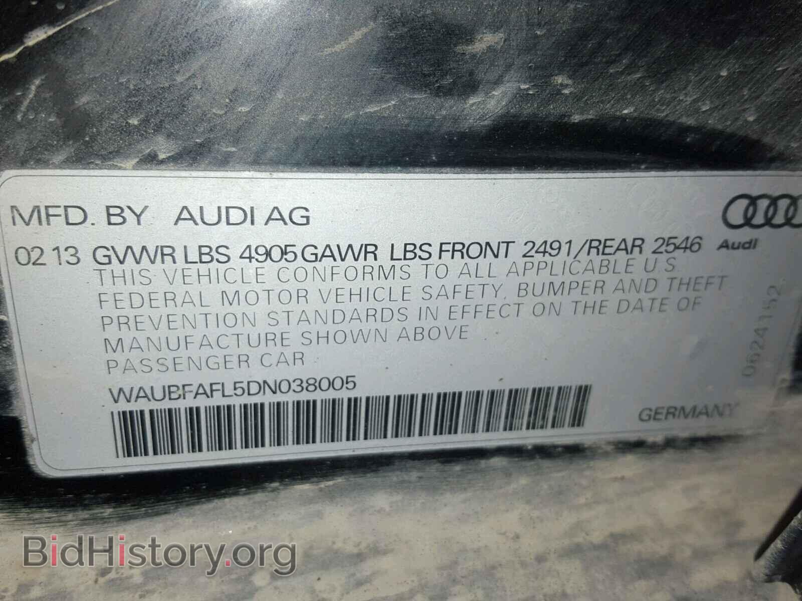 2013 AUDI A4 - VIN: WAUBFAFL5DN038005 - Фото 10