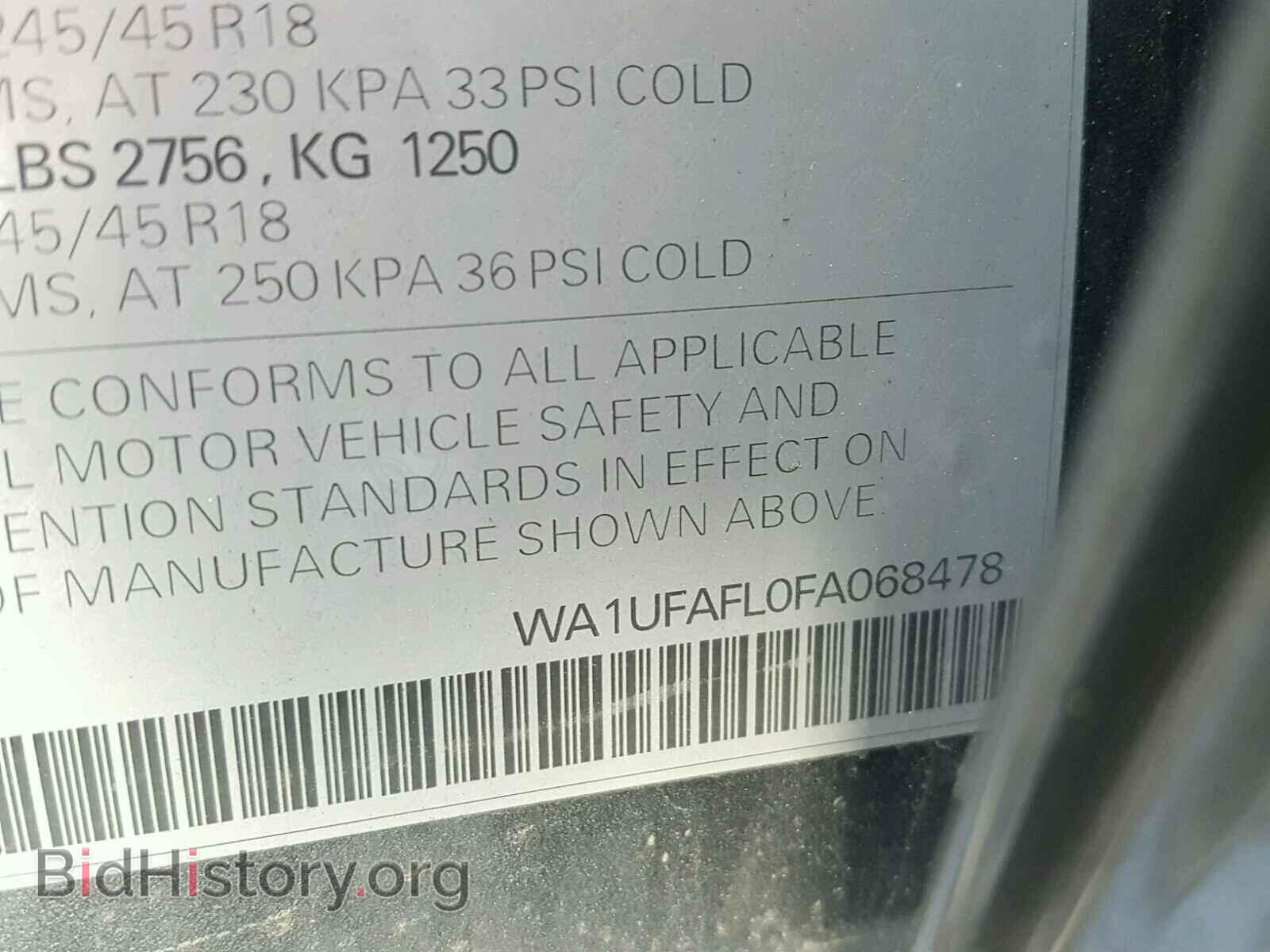 2015 AUDI A4 - VIN: WA1UFAFL0FA068478 - Фото 10