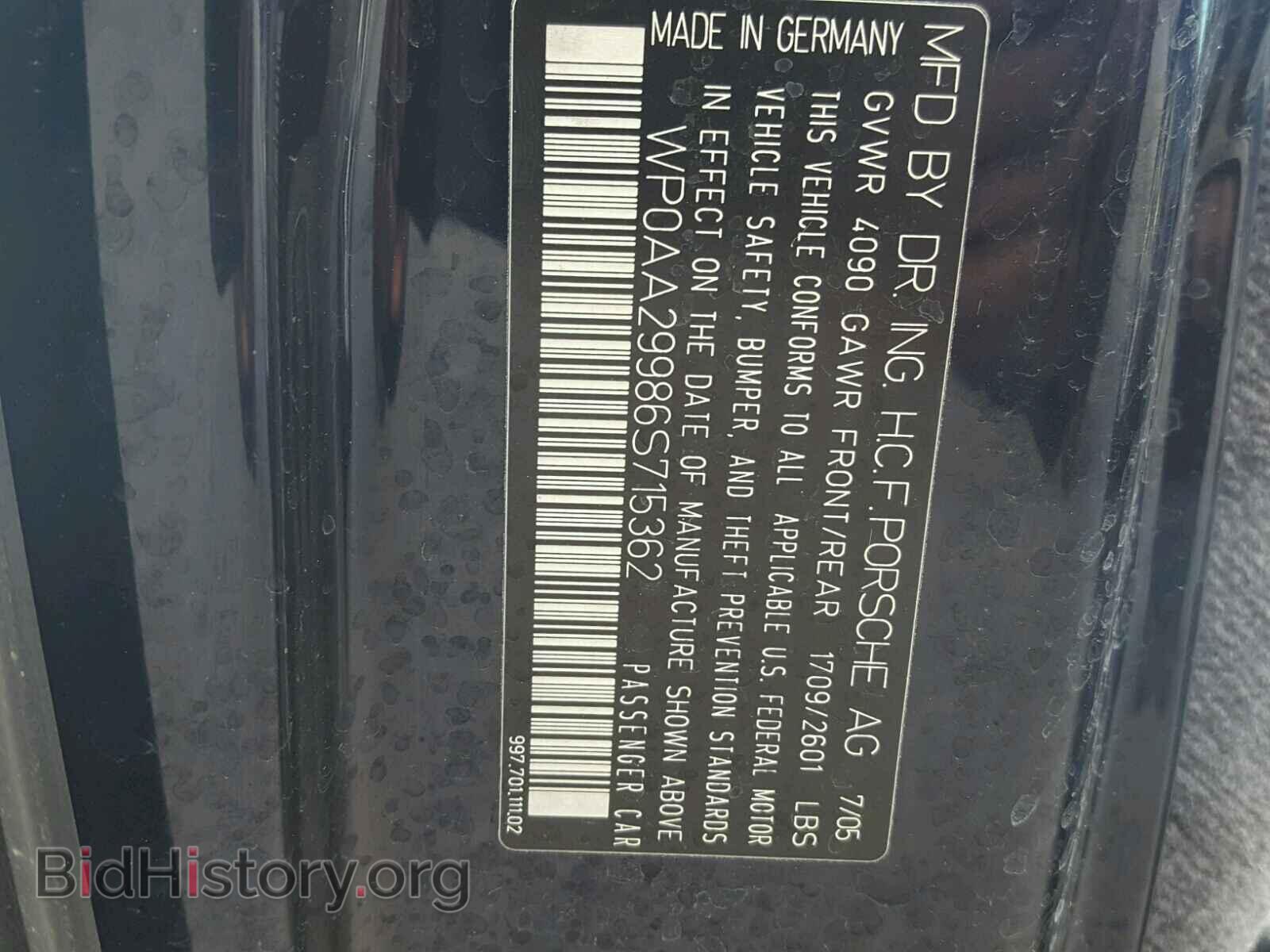2006 PORSCHE 911 - VIN: WP0AA29986S715362 - Фото 10