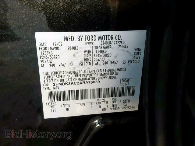 2010 FORD EDGE - VIN: 2FMDK3KC2ABA76030 - Фото 10