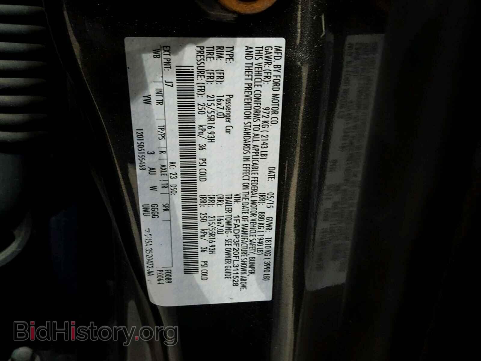 2015 FORD FOCUS - VIN: 1FADP3F20FL311528 - Фото 10