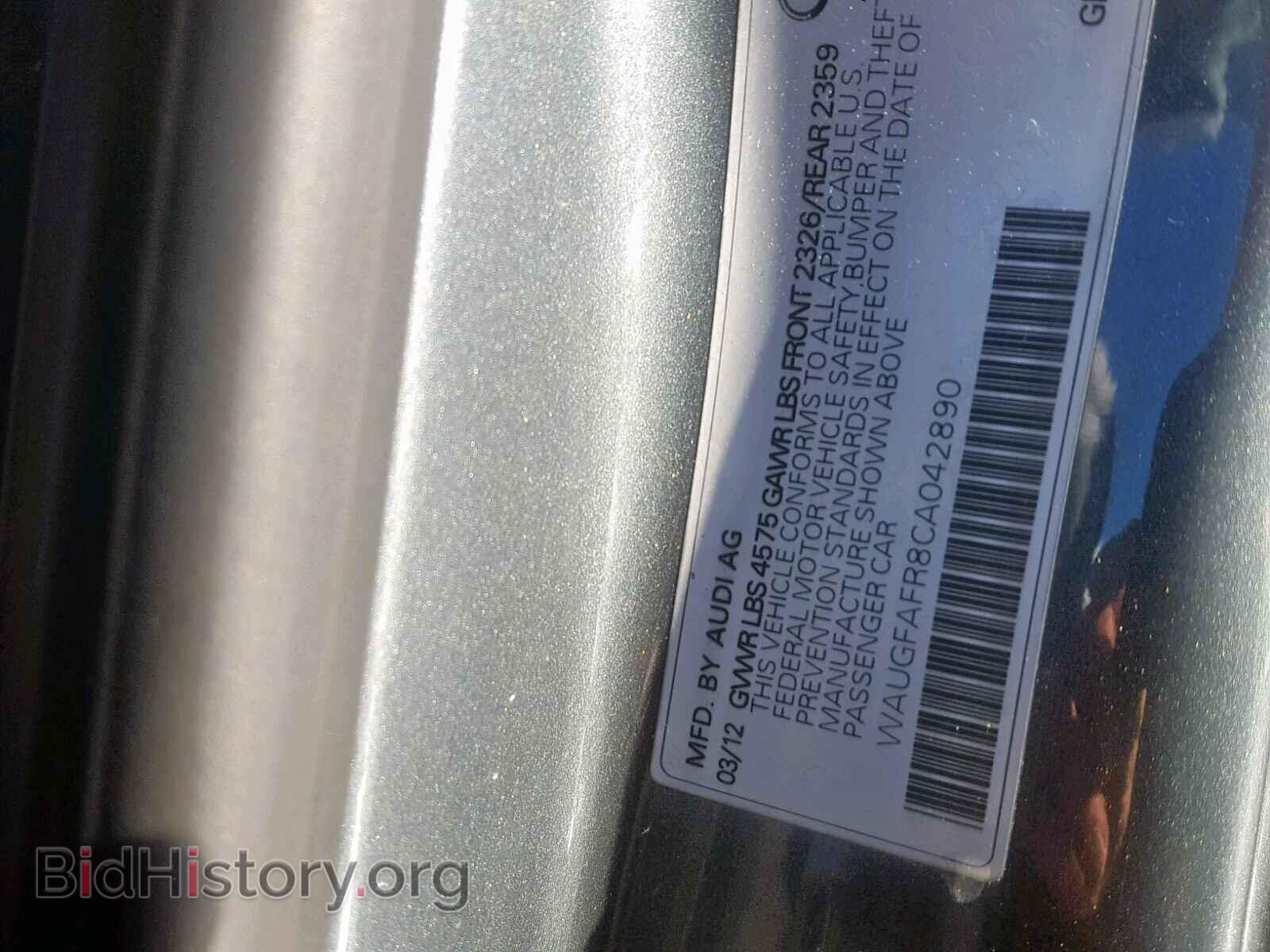 2012 AUDI A5 PREMIUM - VIN: WAUGFAFR8CA042890 - Фото 10