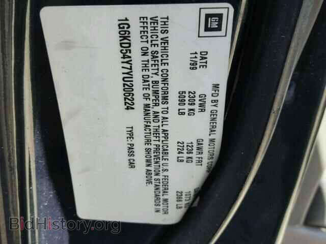2000 CADILLAC DEVILLE - VIN: 1G6KD54Y7YU206224 - Photo 10