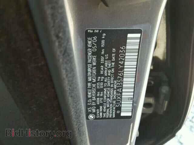 2006 BMW X5 - VIN: 5UXFA13576LY42036 - Фото 10