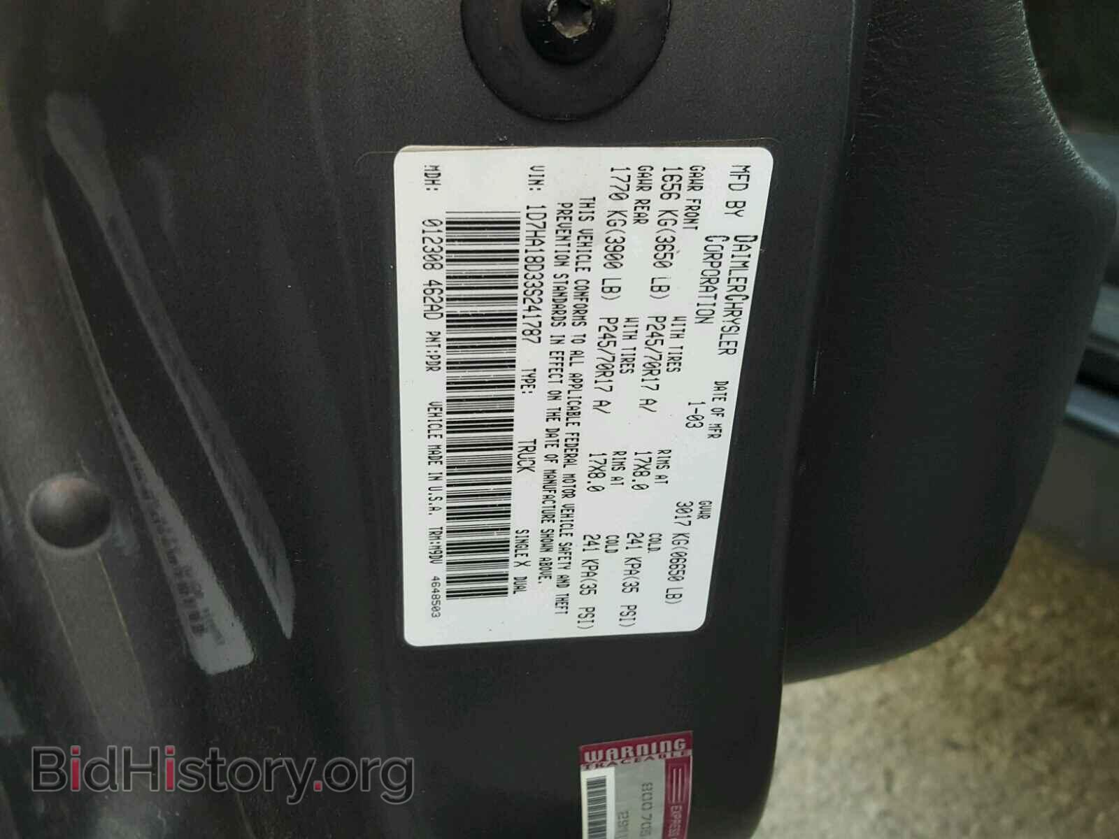 2003 DODGE RAM 1500 - VIN: 1D7HA18D33S241787 - Photo 10