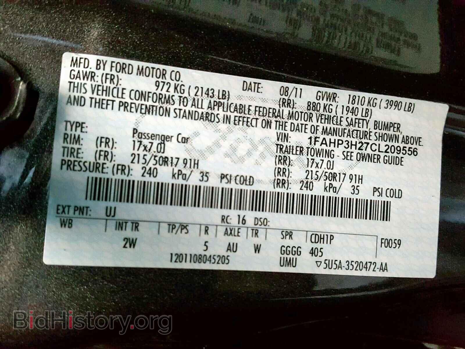 2012 FORD FOCUS - VIN: 1FAHP3H27CL209556 - Photo 10