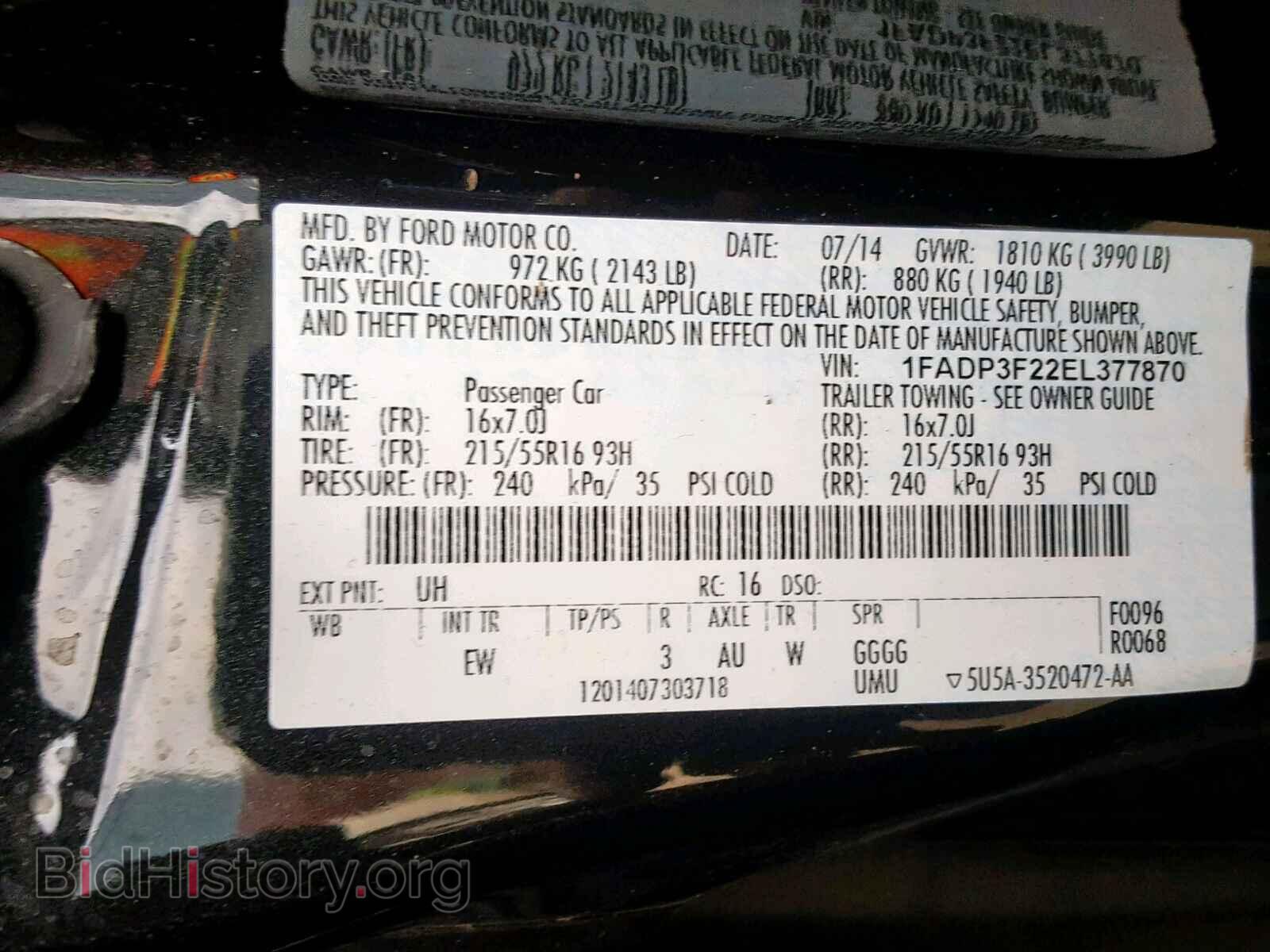 2014 FORD FOCUS SE - VIN: 1FADP3F22EL377870 - Фото 10