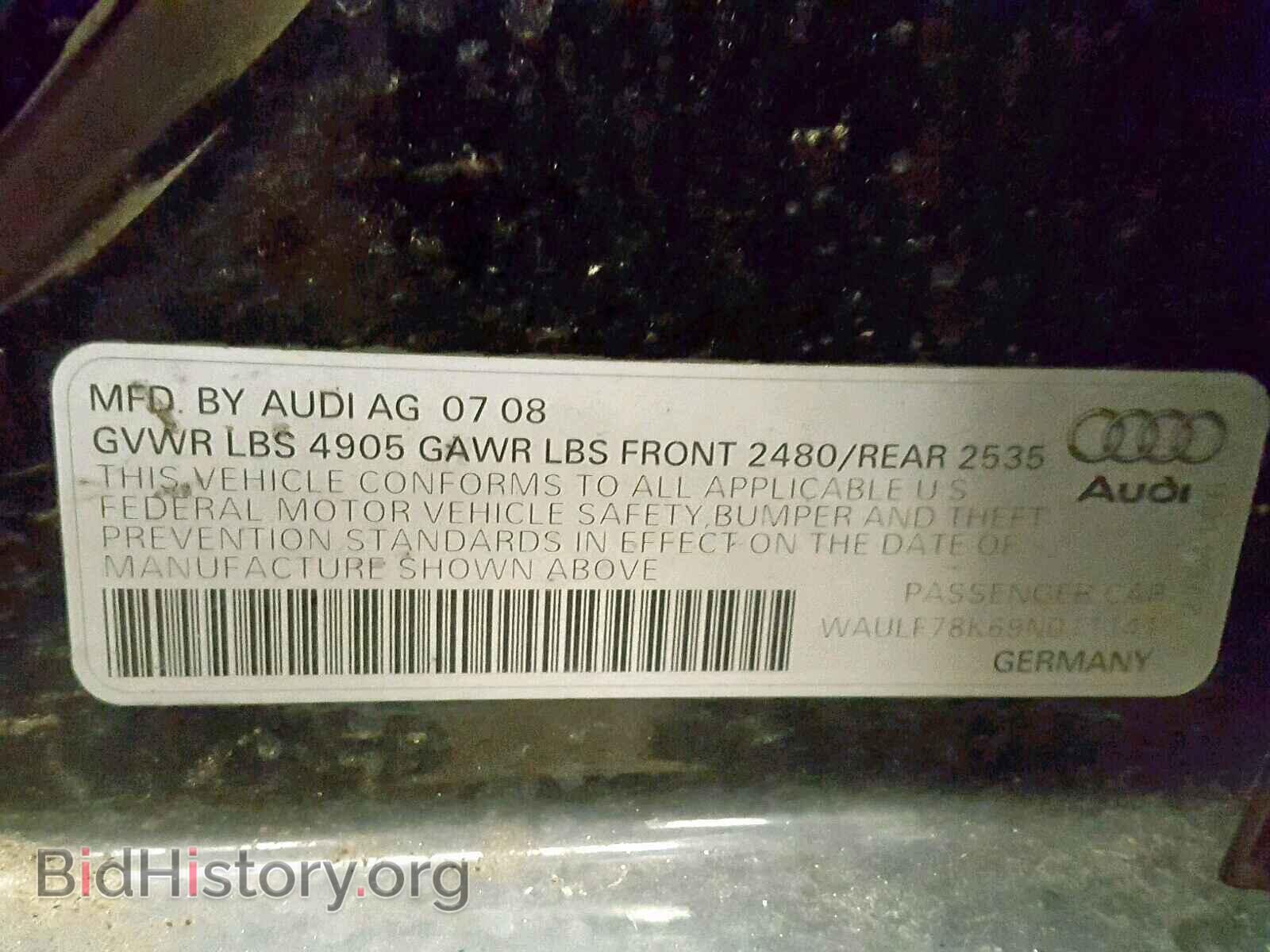 2009 AUDI A4 - VIN: WAULF78K69N011141 - Фото 10