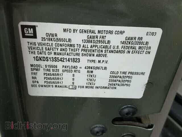2004 GMC ENVOY - VIN: 1GKDS13S542141823 - Фото 10