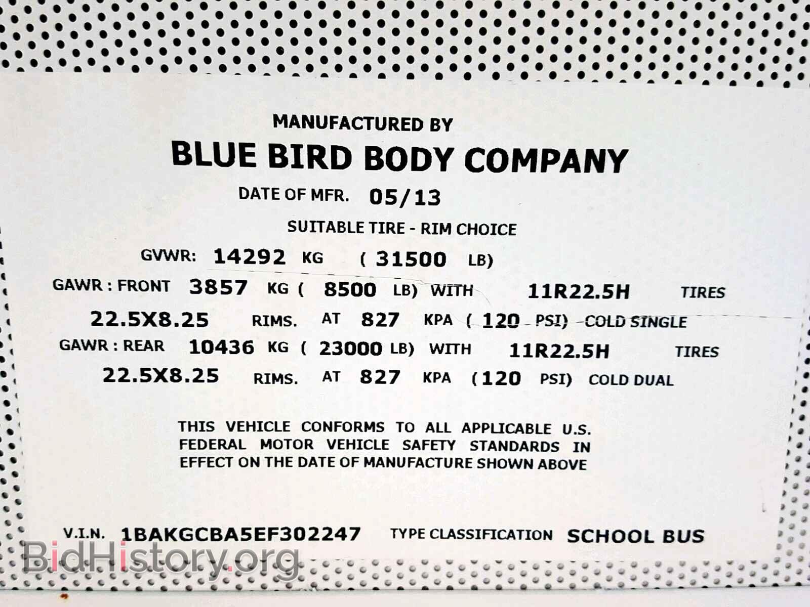 2014 BLUE BIRD ALL MODELS - VIN: 1BAKGCBA5EF302247 - Photo 10