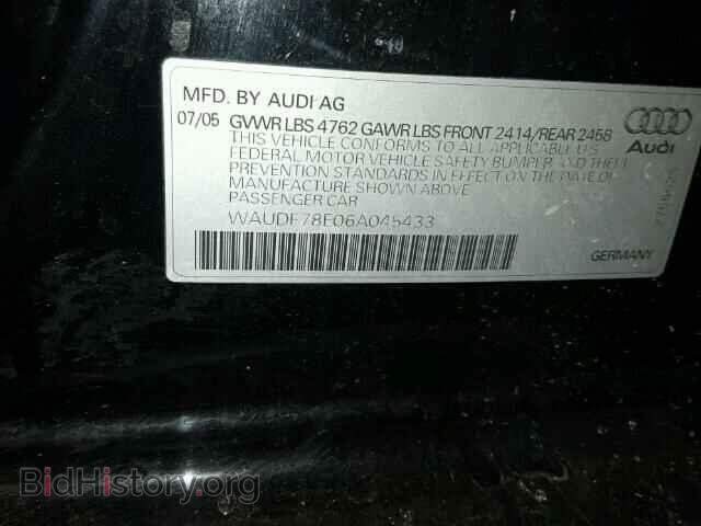 2006 AUDI A4 - VIN: WAUDF78E06A045433 - Фото 10
