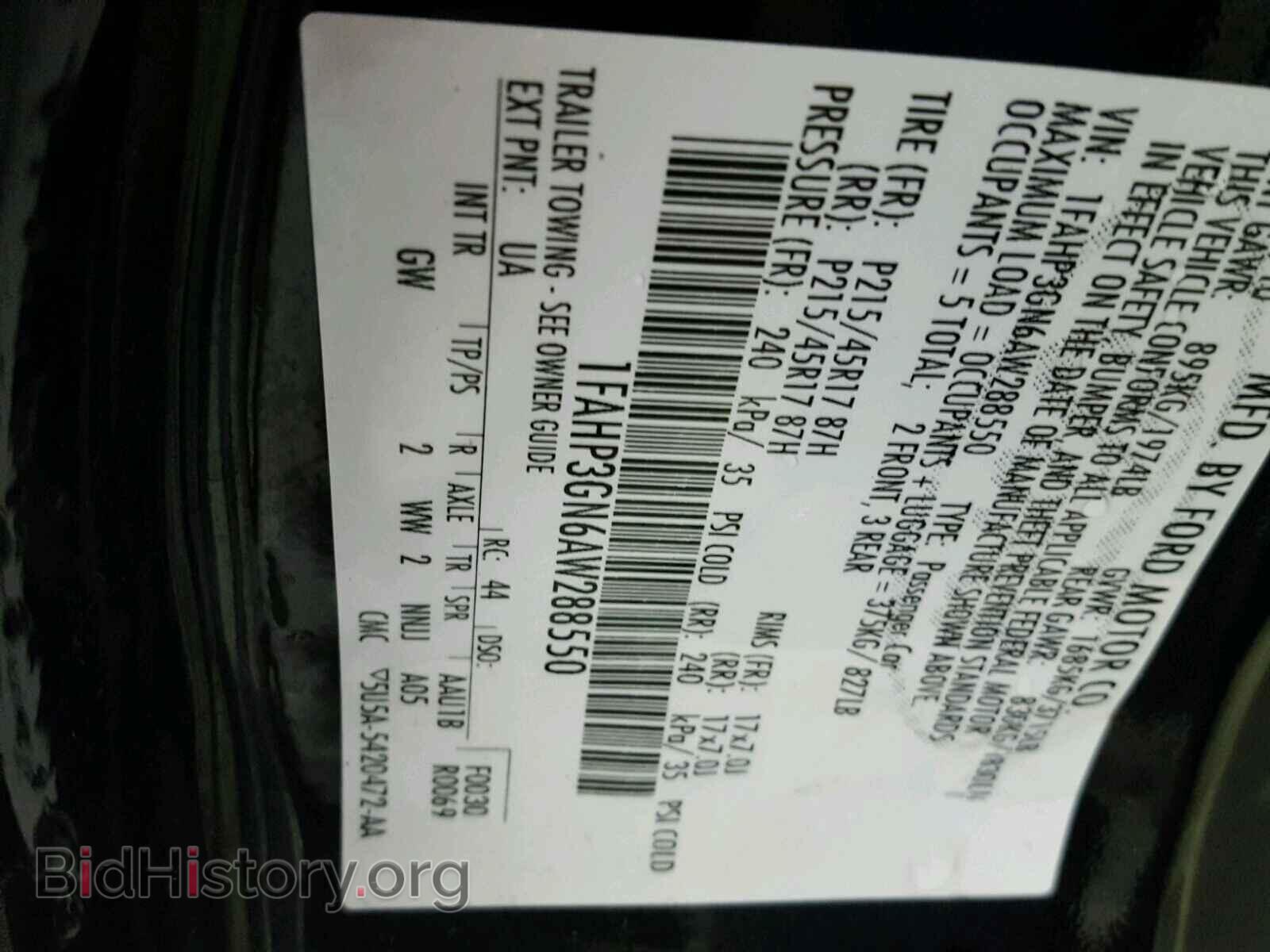 2010 FORD FOCUS - VIN: 1FAHP3GN6AW288550 - Фото 10
