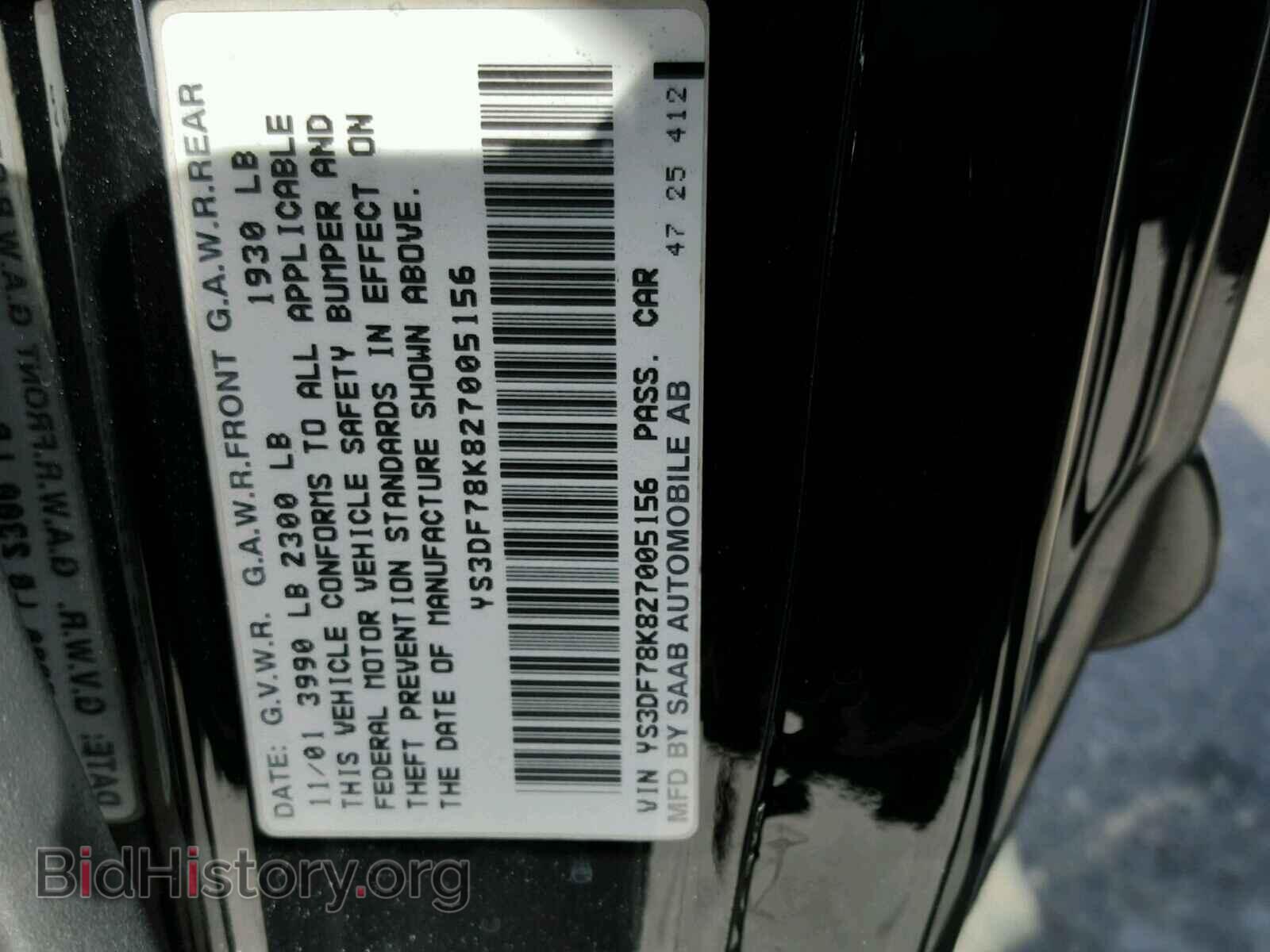 2002 SAAB 9 3 - VIN: YS3DF78K827005156 - Photo 10