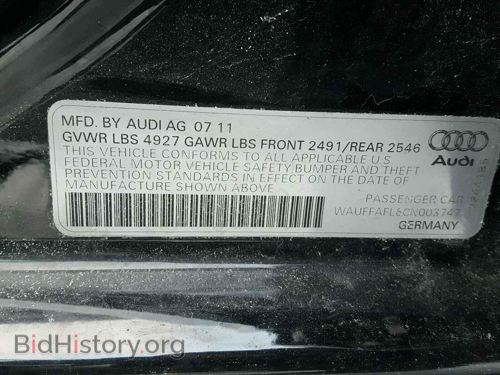 2012 AUDI A4 - VIN: WAUFFAFL6CN003747 - Фото 10