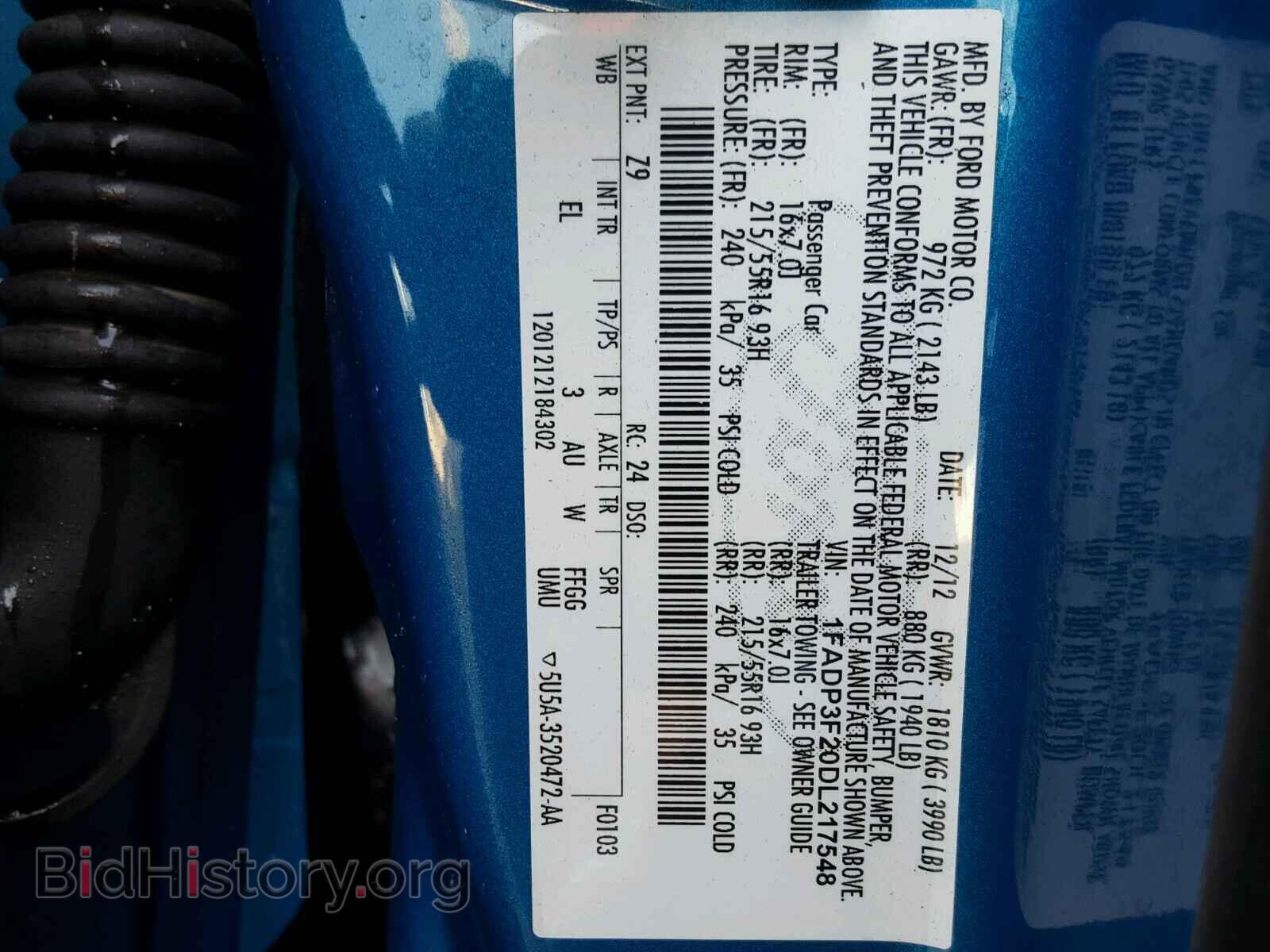 2013 FORD FOCUS - VIN: 1FADP3F20DL217548 - Photo 10