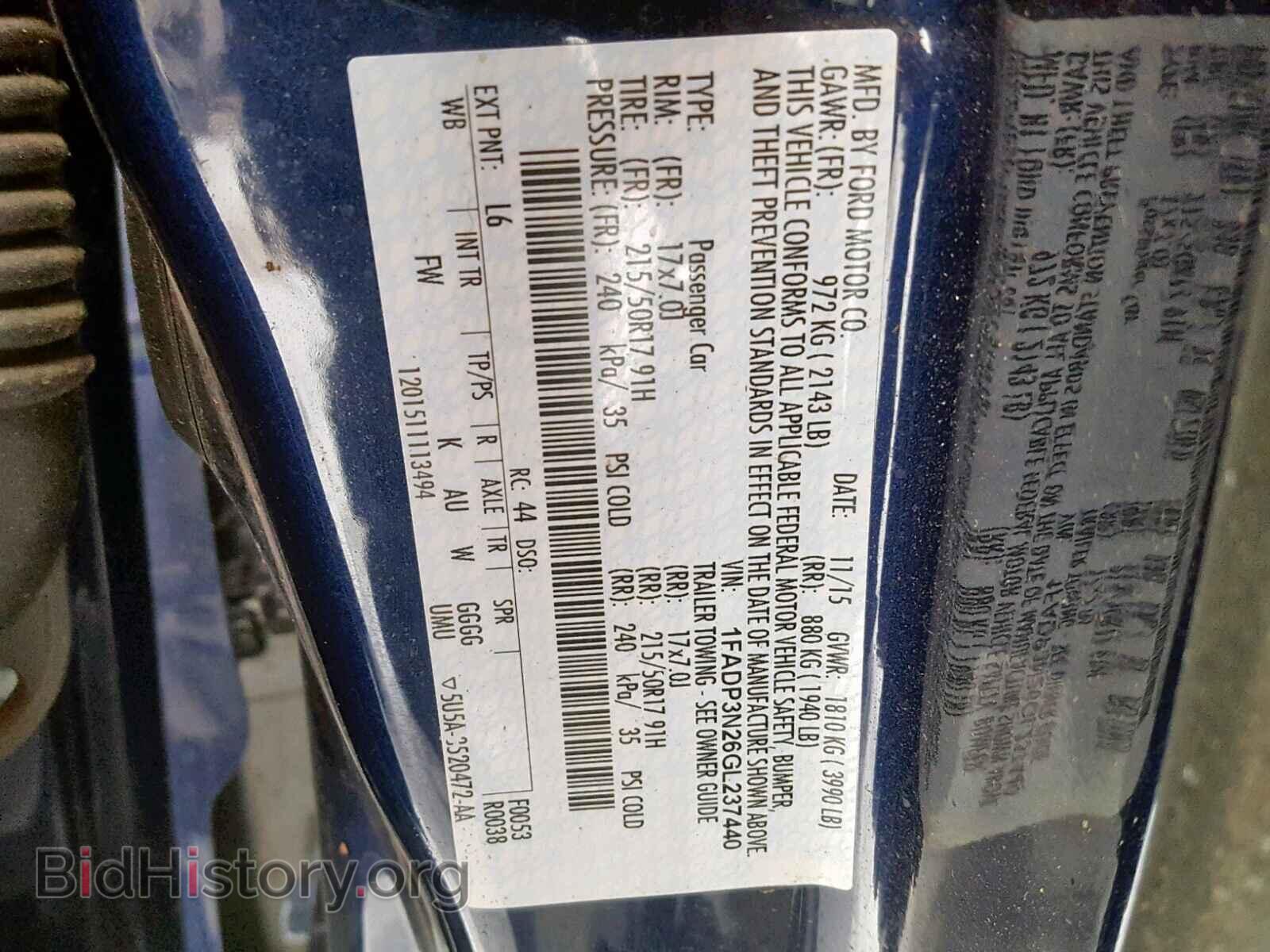 2016 FORD FOCUS - VIN: 1FADP3N26GL237440 - Фото 10
