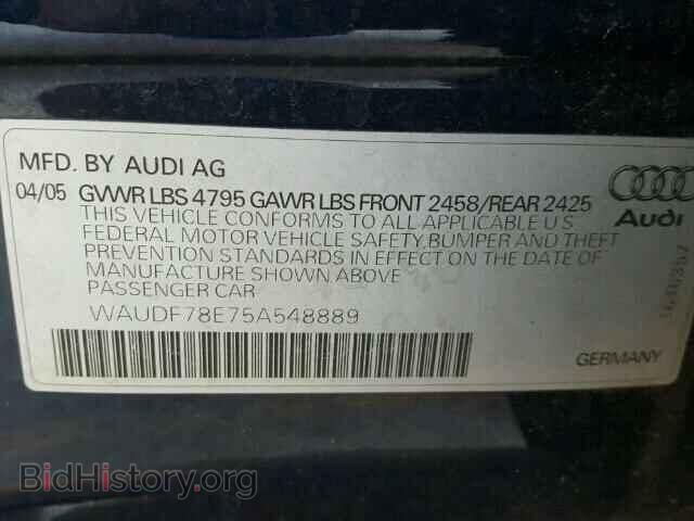 2005 AUDI A4 - VIN: WAUDF78E75A548889 - Фото 10