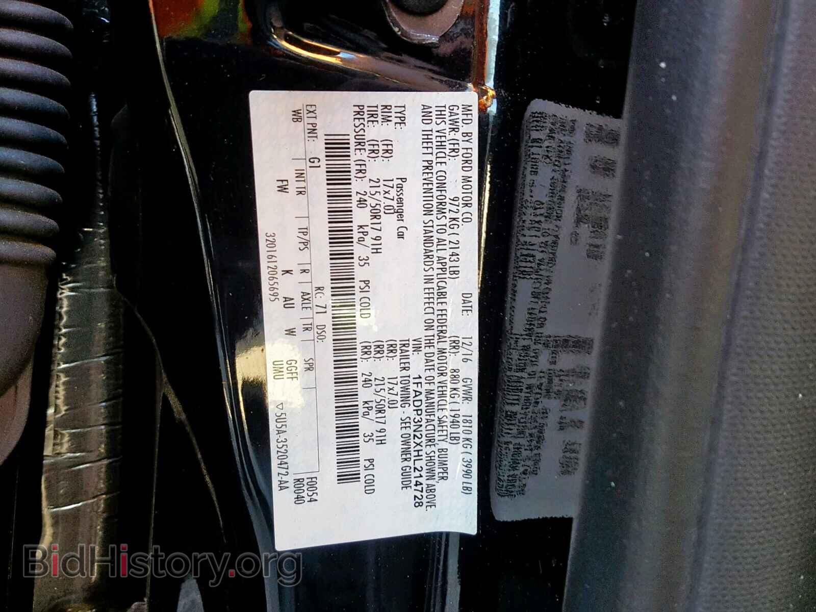 2017 FORD FOCUS - VIN: 1FADP3N2XHL214728 - Фото 10