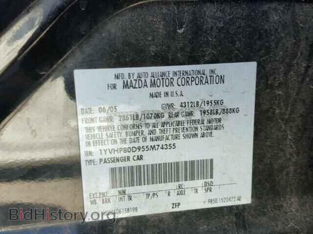 2005 MAZDA 6 - VIN: 1YVHP80D955M74355 - Photo 10