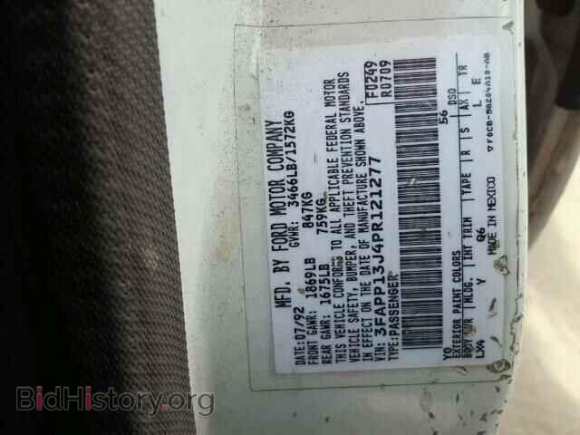 1993 FORD ESCORT - VIN: 3FAPP13J4PR121277 - Фото 10