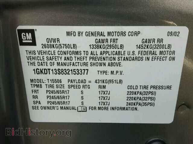 2003 GMC ENVOY - VIN: 1GKDT13S832153377 - Фото 10