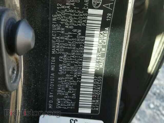 2012 TOYOTA COROLLA - VIN: 2T1BU4EEXCC887268 - Фото 10