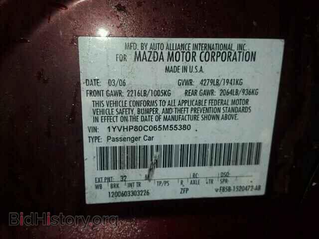 2006 MAZDA 6 - VIN: 1YVHP80C065M55380 - Фото 10
