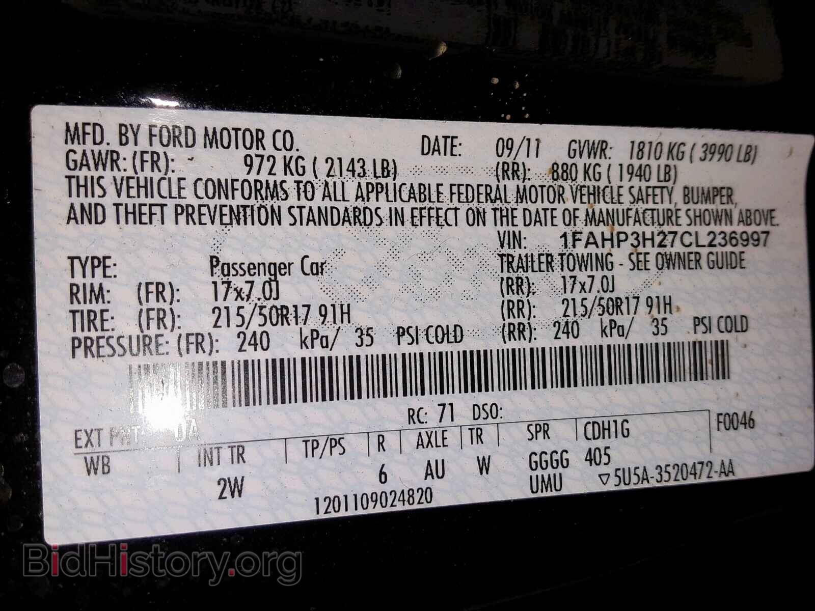 2012 FORD FOCUS - VIN: 1FAHP3H27CL236997 - Photo 10