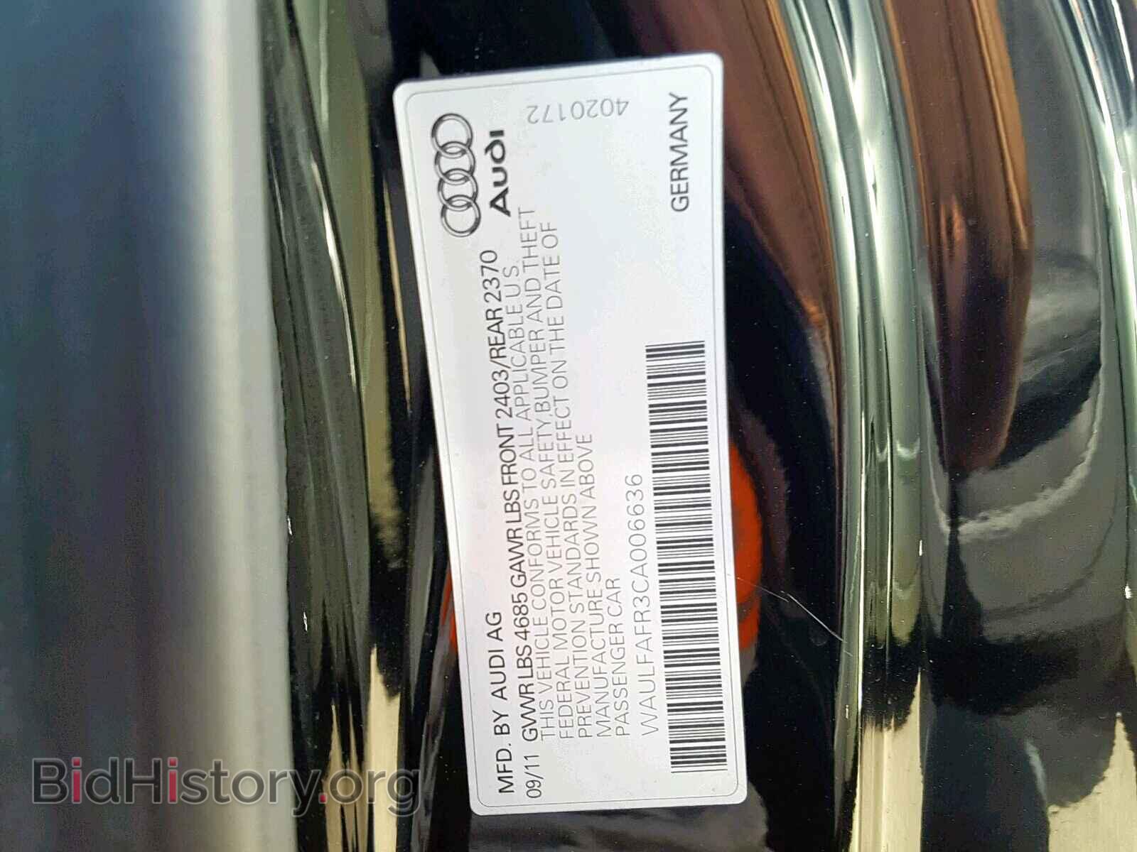 2012 AUDI A5 PREMIUM - VIN: WAULFAFR3CA006636 - Photo 10