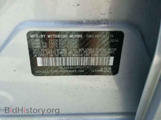 2015 MITSUBISHI MIRAGE - VIN: ML32A3HJ2FH037701 - Фото 10