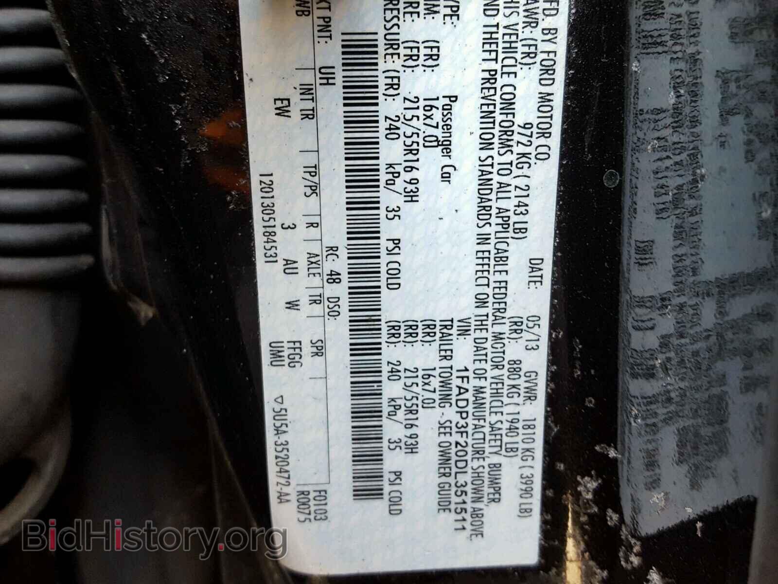 2013 FORD FOCUS - VIN: 1FADP3F20DL351511 - Photo 10