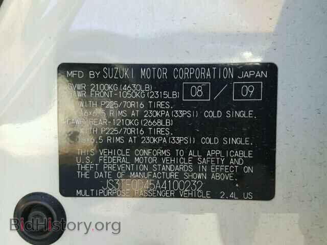 2010 SUZUKI GR VITARA - VIN: JS3TE0D45A4100232 - Фото 10