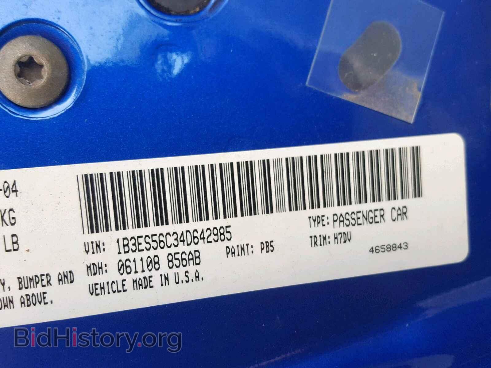 2004 DODGE NEON - VIN: 1B3ES56C34D642985 - Photo 10